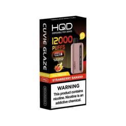 HQD CUVIE GLAZE vaporizador desechable 12000 | HQD Wholesale 868F254 Fresa plátano