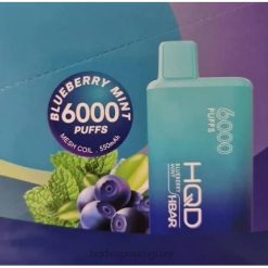 HQD HBAR 6000 bocanadas | HQD Vape Uruguay 868F51 menta de arándanos